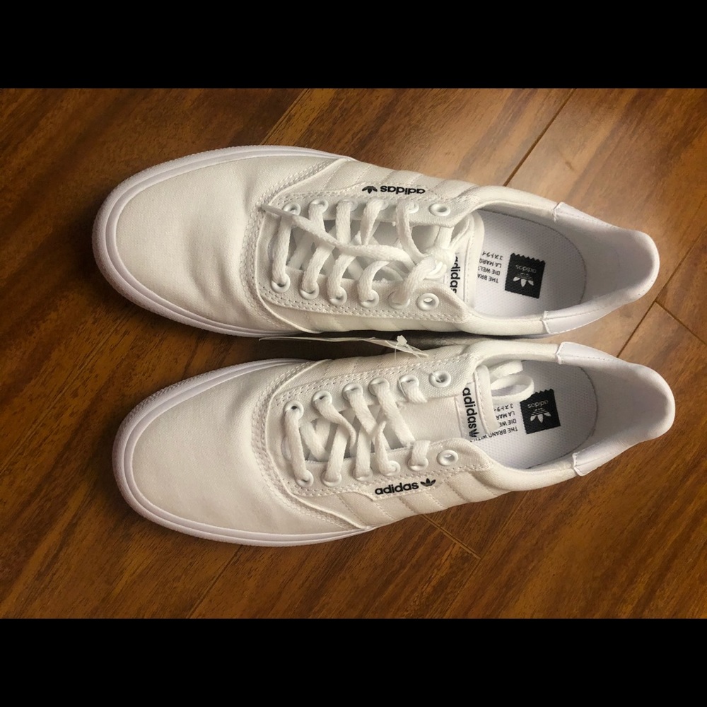 Adidas 3MC Mens Canvas Trainers In White